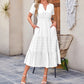 👗 LIMITED-TIME 50% OFF! 💥 Women's Casual Summer Short-Sleeve V-Neck Long Dress – Flowy, Textured, Versatile ✨