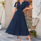 👗 LIMITED-TIME 50% OFF! 💥 Women's Casual Summer Short-Sleeve V-Neck Long Dress – Flowy, Textured, Versatile ✨