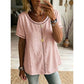 👕 LIMITED-TIME 50% OFF! 💥 Women's Casual Bohemian Hollow-Out Top – Lace Trim, Relaxed Fit, Breathable ✨