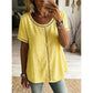 👕 LIMITED-TIME 50% OFF! 💥 Women's Casual Bohemian Hollow-Out Top – Lace Trim, Relaxed Fit, Breathable ✨