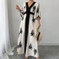 👗 LIMITED-TIME 50% OFF! 💥 Women's Elegant V-Neck Print Maxi Dress – Flutter Sleeves, Ethnic Print, Side Slits ✨
