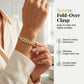 📿 LIMITED-TIME 50% OFF! 💥 Women's Gold-Tone Cubic Zirconia Chain Bracelet – Cuban Link, Zircon Accents, Fold-Over Clasp ✨