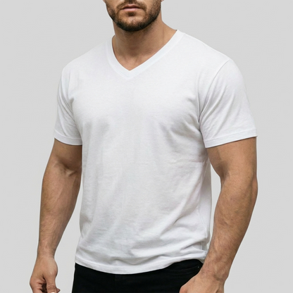 👕 LIMITED-TIME 50% OFF! 💥 Men's Classic Casual V-Neck T-Shirt – Athletic Fit, Breathable, Shape Retention ✨