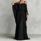👗 LIMITED-TIME 50% OFF! 💥 Women's Elegant Cold Shoulder Flowy Maxi Dress – Off-Shoulder, Cinched Waist, Spaghetti Straps ✨