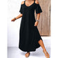 👗 LIMITED-TIME 50% OFF! 💥 Elegant V-Neck Off-Shoulder Maxi Dress – Cold Shoulder, Flowy, Versatile ✨