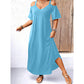 👗 LIMITED-TIME 50% OFF! 💥 Elegant V-Neck Off-Shoulder Maxi Dress – Cold Shoulder, Flowy, Versatile ✨