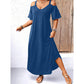 👗 LIMITED-TIME 50% OFF! 💥 Elegant V-Neck Off-Shoulder Maxi Dress – Cold Shoulder, Flowy, Versatile ✨