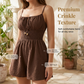 👗 LIMITED-TIME 50% OFF! 💥 Women's Crinkle Textured Playsuit – Smocked Waist, Bow-Tie Bodice, Hourglass Fit ✨