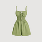 👗 LIMITED-TIME 50% OFF! 💥 Women's Crinkle Textured Playsuit – Smocked Waist, Bow-Tie Bodice, Hourglass Fit ✨