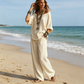 👗 LIMITED-TIME 50% OFF! 💥 Women's Off-Shoulder Top & Wide-Leg Pants 2-Piece Set – Linen Blend, Loose Fit, Versatile ✨