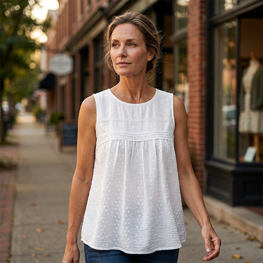 👚 LIMITED-TIME 50% OFF! 💥 Women's Sleeveless Lace Trim Tank Top – Solid Colors, Breathable, Versatile ✨
