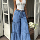 Women's High Waist Wide Leg Denim Pants