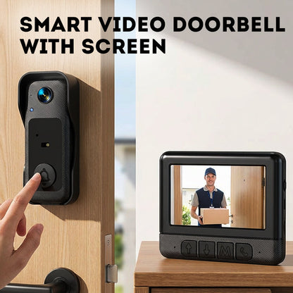 🔔 LIMITED-TIME 50% OFF! ✨ Wireless Smart Video Doorbell with Display – 1080P HD, 2-Way Audio, Night Vision 📱