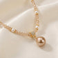 📿 BUY 1 GET 1 FREE! ✨ Elegant Synthetic Pearl Chain for Women – Lustrous Pendant, Rhinestone Details, Timeless 💎