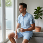 👕 LIMITED-TIME 50% OFF! ✨ Men's Casual Short-Sleeve Shorts Set – Breathable Cotton Blend, Classic Collar, Striped Accents 🌊
