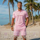 👕 LIMITED-TIME 50% OFF! ✨ Men's Summer Breathable Shirt & Shorts Set – Classic Collar, Drawstring Shorts, Coordinated 🌊