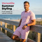👕 LIMITED-TIME 50% OFF! ✨ Men's Summer Breathable Shirt & Shorts Set – Classic Collar, Drawstring Shorts, Coordinated 🌊