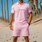 👕 LIMITED-TIME 50% OFF! ✨ Men's Summer Breathable Shirt & Shorts Set – Classic Collar, Drawstring Shorts, Coordinated 🌊
