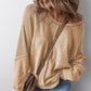 👕 LIMITED-TIME 50% OFF! ✨ Women's Casual Round Neck Top – Long Sleeve, Waffle Texture, Relaxed Fit 🌸