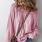 👕 LIMITED-TIME 50% OFF! ✨ Women's Casual Round Neck Top – Long Sleeve, Waffle Texture, Relaxed Fit 🌸