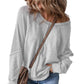 👕 LIMITED-TIME 50% OFF! ✨ Women's Casual Round Neck Top – Long Sleeve, Waffle Texture, Relaxed Fit 🌸