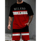 👕 LIMITED-TIME 50% OFF! ✨ Men's Printed T-Shirt & Shorts Set – Color-Block, Breathable, Streetwear Ready 🔥