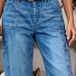 👖 LIMITED-TIME 50% OFF! ✨ Women's Casual Stretchy Cropped Denim Pants – Barrel Fit, Mid-Waist, Multi-Pockets 🌿