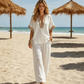 👗 LIMITED-TIME 50% OFF! ✨ Women's V-Neck Top & Wide Leg Pants Set – Side Pockets, Breathable, Versatile 🌿