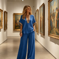 👗 LIMITED-TIME 50% OFF! ✨ Women's V-Neck Top & Wide Leg Pants Set – Side Pockets, Breathable, Versatile 🌿