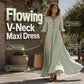 👗 LIMITED-TIME 50% OFF! ✨ Women's V-Neck Loose Maxi Dress – Flowing Silhouette, Soft Drape, Day to Dinner 🌙
