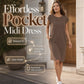 👗 LIMITED-TIME 50% OFF! ✨ Women's Crew Neck Solid Color Dress – Cotton Blend, Cap Sleeves, Relaxed Fit 🌸
