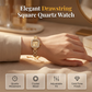 ⌚ LIMITED-TIME 50% OFF! ✨ Women's Drawstring Bracelet Watch – Square Face, Crystal Accents, Quartz Movement 💎
