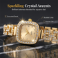 ⌚ LIMITED-TIME 50% OFF! ✨ Women's Drawstring Bracelet Watch – Square Face, Crystal Accents, Quartz Movement 💎