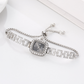 ⌚ LIMITED-TIME 50% OFF! ✨ Women's Drawstring Bracelet Watch – Square Face, Crystal Accents, Quartz Movement 💎