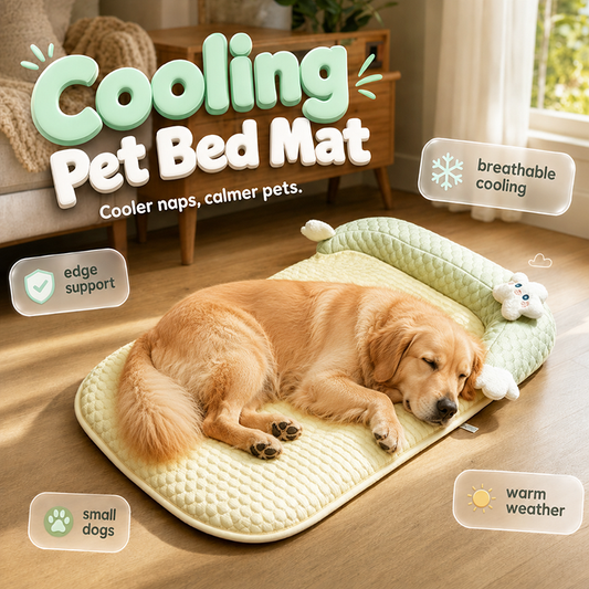 🐾 LIMITED-TIME 50% OFF! ❄️ Breathable Pet Mat for Dogs & Cats – Cooling Bed, Raised Edge Support, Cozy Style 🏠