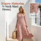 👗 LIMITED-TIME 50% OFF! ✨ Women's V-Neck Printed Half-Sleeve Maxi Dress – A-Line, Paisley Print, Breathable 🌸