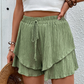 🩳 LIMITED-TIME 50% OFF! ✨ Women's Ruffle Layered Flowy Shorts – Skirt-Like Look, Elastic Waist, Breathable 🌸