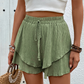 🩳 LIMITED-TIME 50% OFF! ✨ Women's Ruffle Layered Flowy Shorts – Skirt-Like Look, Elastic Waist, Breathable 🌸