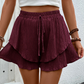 🩳 LIMITED-TIME 50% OFF! ✨ Women's Ruffle Layered Flowy Shorts – Skirt-Like Look, Elastic Waist, Breathable 🌸