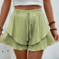 🩳 LIMITED-TIME 50% OFF! ✨ Women's Ruffle Layered Flowy Shorts – Skirt-Like Look, Elastic Waist, Breathable 🌸