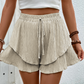 🩳 LIMITED-TIME 50% OFF! ✨ Women's Ruffle Layered Flowy Shorts – Skirt-Like Look, Elastic Waist, Breathable 🌸
