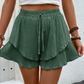 🩳 LIMITED-TIME 50% OFF! ✨ Women's Ruffle Layered Flowy Shorts – Skirt-Like Look, Elastic Waist, Breathable 🌸