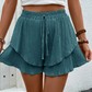 🩳 LIMITED-TIME 50% OFF! ✨ Women's Ruffle Layered Flowy Shorts – Skirt-Like Look, Elastic Waist, Breathable 🌸