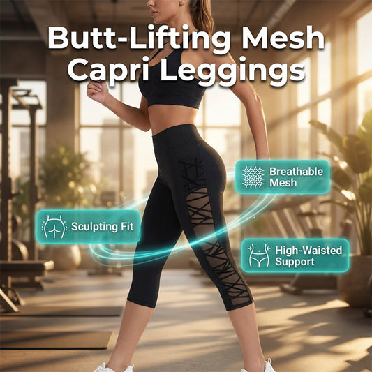 🧘 LIMITED-TIME 50% OFF! ✨ Women's Butt-Lifting Mesh Splicing Yoga Leggings – High Waist, Side Pockets, 4-Way Stretch 🔥