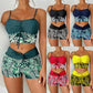 👙 LIMITED-TIME 50% OFF! ✨ Women's Printed Two-Piece Swimsuit – High Waist, Boxer Bottoms, Lace-Up Detail 🌊