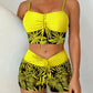 👙 LIMITED-TIME 50% OFF! ✨ Women's Printed Two-Piece Swimsuit – High Waist, Boxer Bottoms, Lace-Up Detail 🌊