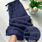 👖 LIMITED-TIME 50% OFF! ✨ Women's Elastic Waist Cotton Loungewear Pants – Crinkled Texture, Wide Leg, Breathable 🌿