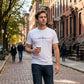 👕 LIMITED-TIME 50% OFF! ✨ Men's Summer Graphic Print Crew Neck T-Shirt – Minimalist Script, Athletic Fit, Breathable 🔥