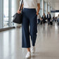 Women's High-Waisted Stretch Cropped Pants