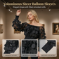👗 LIMITED-TIME 50% OFF! ✨ Off-Shoulder Fitted Top – 3D Floral Appliqués, Smocked Waist, Balloon Sleeves 🌸